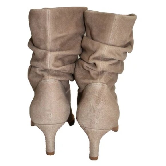 $650 Aquatalia Maddy Weatherproof POINTY Heel Slouch Boot suede Brown 7 (MG21) - Picture 4 of 6